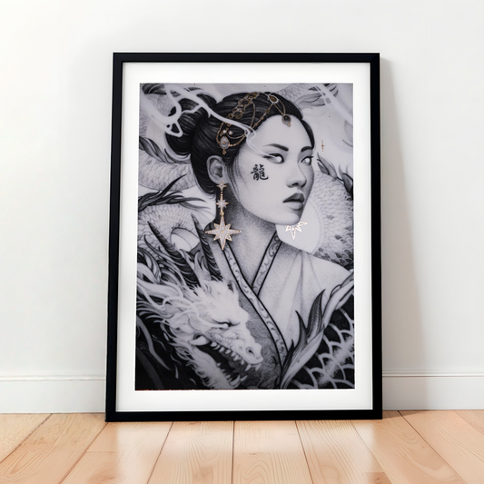 DRAGON, Golden LIMITED Edition, Fine Art Print