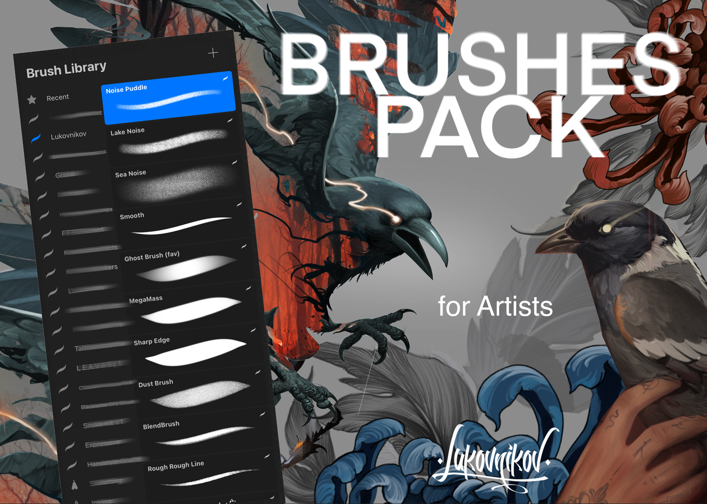 Brushes Pack for Procreate by Andrey Lukovnikov 2025