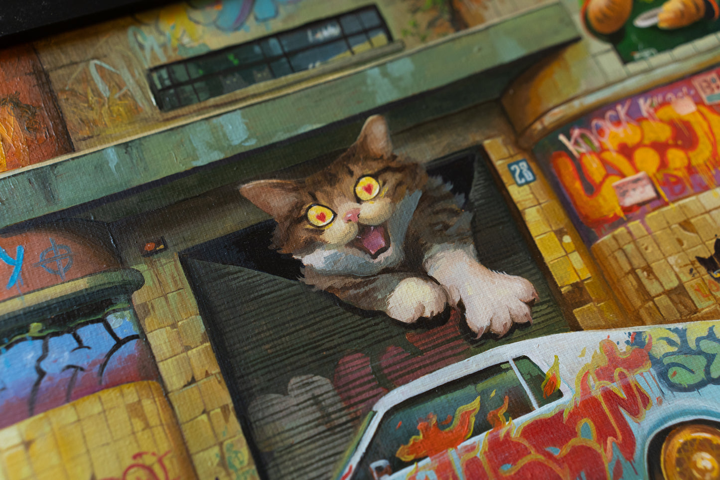 "Appetissant" / Oil Painting / Urban Cats Series / 2026