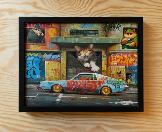 "Appetissant" / Oil Painting / Urban Cats Series / 2026